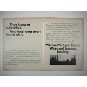 Vintage Marine Midland Banks European Ad Print Istanbul 1971